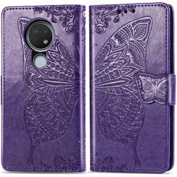 Mobigear Butterfly Nokia 6.2 Pungetui med Seddelrum - Lilla