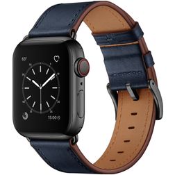 Mobigear Firenze Läder Apple Watch Armband Spänne - 49/46/45/44 mm - Mörkblå