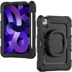 Mobilize Rotating Defender iPad Pro 11 palců (2021) Pouzdro Plast / Silikon Zadní kryt + Ramenní popruh + Stojánek - Černá