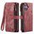 CaseMe C30 iPhone 17 Cover a libro portafoglio - Rosso