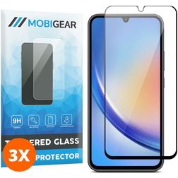 Mobigear Premium Samsung Galaxy A34 Härdat glas Skärmskydd - Skalvänligt - Svart (3-pack)