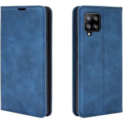 Mobigear Retro Slim Samsung Galaxy A42 Funda tipo libro Cartera - Azul oscuro