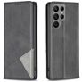 Mobigear Rhombus Slim Samsung Galaxy S23 Ultra Cover a libro - Nero