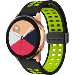 Mobigear Sport Plus Mag Silikoni Smartwatch Ranneke Magneettilukko - 22 mm - Musta / Vihreä
