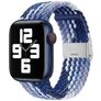 Mobigear Braided Nylon Apple Watch Urrem Klaplås - 49/46/45/44 mm - Hvid / Blå