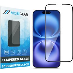 Mobigear Premium iPhone 16 Tempered Glass Screen Protector - Case Friendly - Black