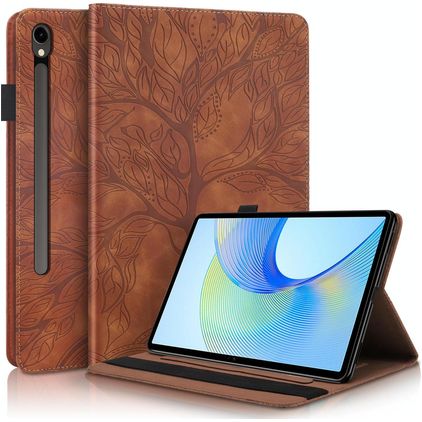 Mobigear Tree Samsung Galaxy Tab S10 FE Plus Plånboksfodral + Pennhållare - Brun