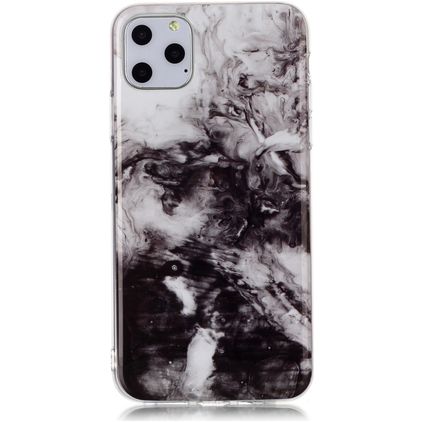Mobigear Marble iPhone 11 Pro Elastyczne TPU Etui plecki - Czarny / Biały