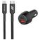 Mobigear Essentials Dual USB / USB-C Autolaturi Apple Lightning 1 m Power Delivery 48W - Musta
