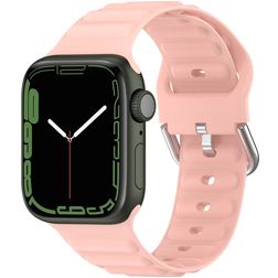 Mobigear Bumpy Silikon Apple Watch Řemínek Přezka - 49/46/45/44 mm - Růžová