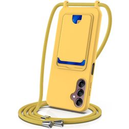 Mobigear Lanyard Card Samsung Galaxy A16 Silicone Case with lanyard and Card Holder - Yellow