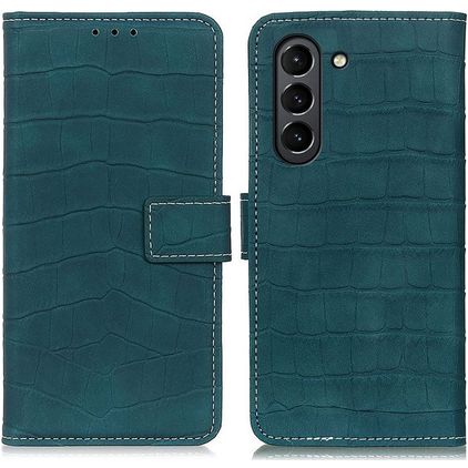 Mobigear Croco Samsung Galaxy S21 FE Funda tipo libro Cartera - Verde