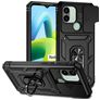 Mobigear Armor Ring Cam Slide Xiaomi Redmi A1 4G Kova Suojakuori Iskunkestävä + Sormuspidike + Kameran liukusuoja - Musta +