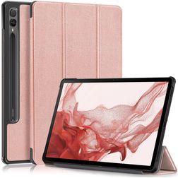 Mobigear Tri-Fold Samsung Galaxy Tab S9 Plus Wallet case + Stylus Holder - Rose Gold