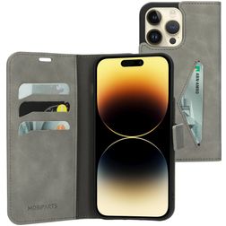 Mobiparts Classic Wallet iPhone 14 Pro Max Plånboksfodral med sedelfack - Granite Grey