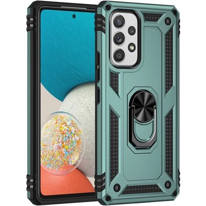 Mobigear Armor Ring Samsung Galaxy A53 Hard Case Back cover Shockproof with Ring Holder - Green