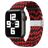 Mobigear Braided Nylon Apple Watch Armband Klämspänne - 42/41/40/38 mm - Svart / Röd