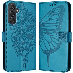 Mobigear Butterfly Samsung Galaxy M55 Capa livro Carteira - Azul