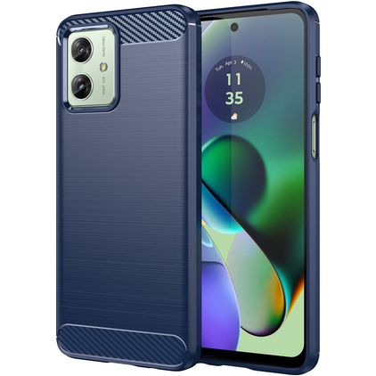 Mobigear Brushed Slim Motorola Moto G54 Flexible TPU Back cover - Blue