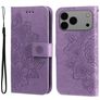 Mobigear Flowers iPhone 17 Pro Max Funda tipo libro Cartera - Morado
