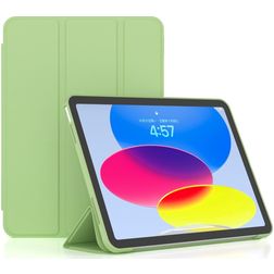 Mobigear Tri-Fold Gel iPad 10 (2022) TPU / Leatherette Wallet case - Green