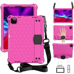 Mobigear Ruggedized iPad 11 (2025) Espuma EVA Carcasa + Portalápices + Correa bandolera + Soporte - Rosa