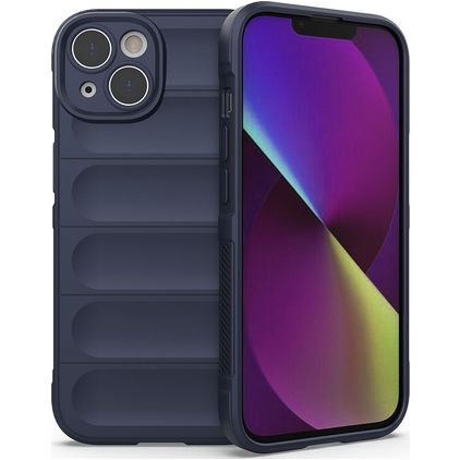 Mobigear Bumpy iPhone 14 Elastyczne TPU Etui plecki - Ciemnoniebieski