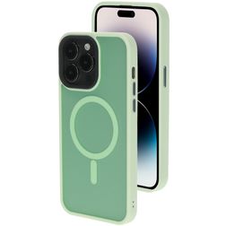 Mobiparts Hardcover iPhone 14 Pro MagSafe Hårdt Bagsidecover - Satin Light Green