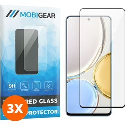 Mobigear Premium HONOR Magic 4 Lite Tempered Glass Screen Protector - Case Friendly - Black (3-Pack)