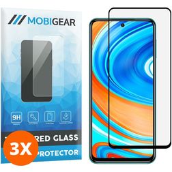 Mobigear Premium Xiaomi Redmi Note 9 Pro Tvrzené sklo Ochrana displeje - kompatibilní s pouzdry - Černá (3 ks)