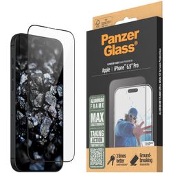 PanzerGlass Ultra-Wide Fit iPhone 16 Pro Max Cristal templado Protector de pantalla - Compatible con fundas + Marco de instalación