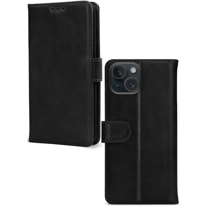 Mobilize Premium Gelly Wallet iPhone 15 Plus Pungetui med Seddelrum - Sort