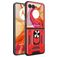 Mobigear Armor Ring Motorola Razr 50 Ultra Hårdt Bagsidecover Stødsikkert med ringholder - Rød