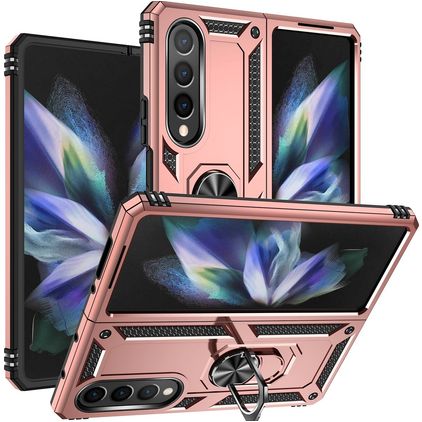 Mobigear Armor Ring Samsung Galaxy Z Fold 4 Hard Case Back cover Shockproof with Ring Holder - Rose Gold