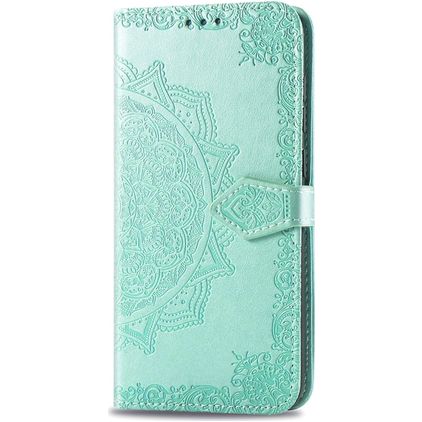Mobigear Mandala Motorola Moto E6s (2020) Funda tipo libro Cartera - Turquesa