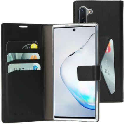 Mobiparts Classic Wallet Samsung Galaxy Note 10 Lompakkokotelo + Setelitasku - Musta