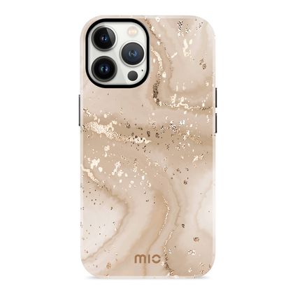 MIO iPhone 13 Pro MagSafe Fodral Hårdplast Skal - Gold Marble