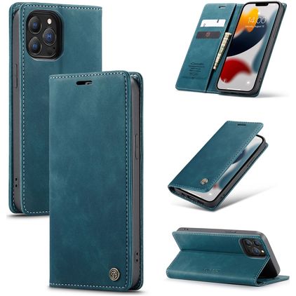 CaseMe 013 iPhone 13 Pro Max Capa livro Carteira - Azul
