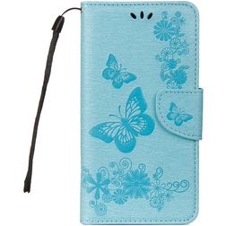 Mobigear Butterfly Samsung Galaxy A8 (2018) Cover a libro portafoglio - Blu