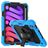 Mobigear SureGrip Xtreme iPad Mini 7 (2024) Case Plastic / Silicone Back cover + Stylus Holder + Shoulder Strap + Stand - Black / Blue