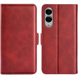 Mobigear Slim Magnet Samsung Galaxy S25 Edge Plånboksfodral med sedelfack - Röd