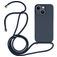 Mobigear Lanyard iPhone 14 Plus Silicone Capa com cordão - Azul escuro