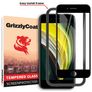 GrizzlyCoat Easy Fit iPhone 6s Vidro temperado Película de ecrã - Compatível com capas + Moldura de instalação - Preto