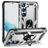 Mobigear Armor Ring Samsung Galaxy S23 Hårdt Bagsidecover Stødsikkert med ringholder - Sølv