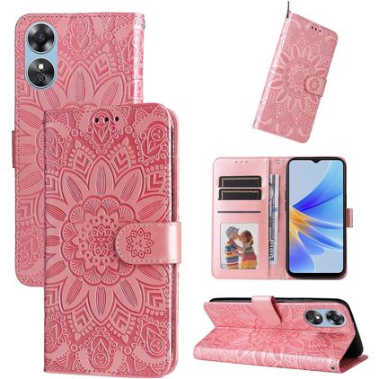 Mobigear Sunflower OPPO A17 Funda tipo libro Cartera - Magenta