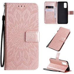 Mobigear Wallet Book Case Sunflower Rose Gold Samsung Galaxy S20