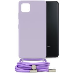 Mobilize Lanyard Gelly Samsung Galaxy A22 5G TPU flexible Funda con cuerda - Pastel Purple