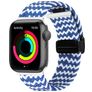 Mobigear Braided Mag Nylon Apple Watch Urrem Magnetlås - 49/46/45/44 mm - Sort / Hvid