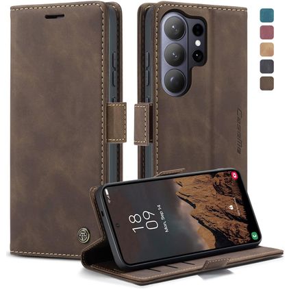 CaseMe 013 Samsung Galaxy S26 Ultra Pungetui med Seddelrum - Coffee