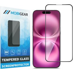 Mobigear Premium iPhone 16 Plus Panssarilasi Näytönsuoja - Suojakuoren kanssa yhteensopiva - Musta